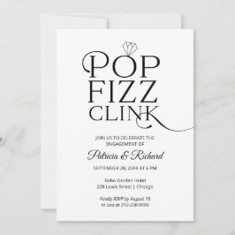 Invitación de compromiso Chic Pop Fizz Clink