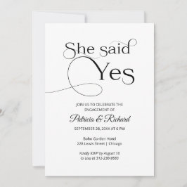 Invitación de compromiso Chic She Said Yes