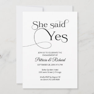 Invitación de compromiso Chic She Said Yes