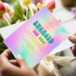 Invitación de compromiso colorido del bebé durante