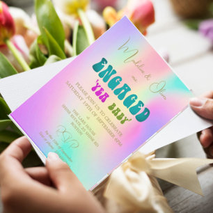 Invitación de compromiso colorido del bebé durante
