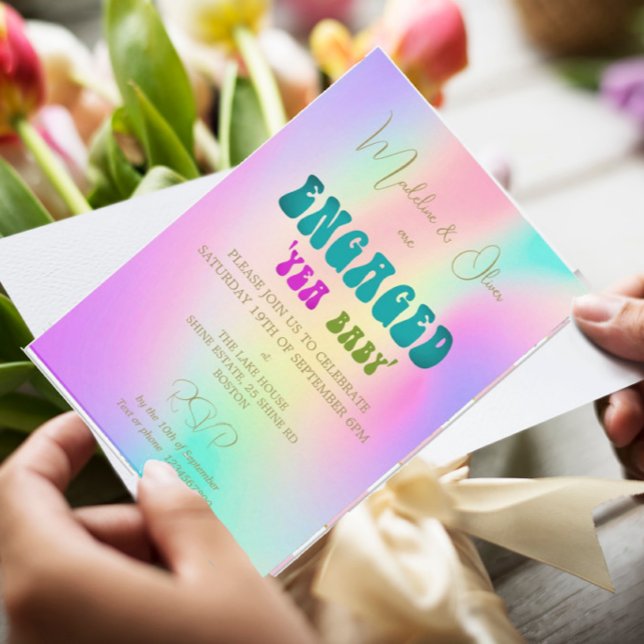 Invitación de compromiso colorido del bebé durante (Subido por el creador)