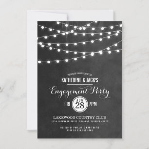 Invitación de compromiso con luces de cuerda de ca