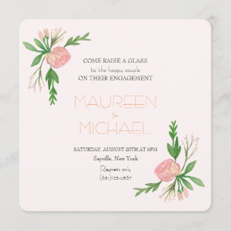 invitación de compromiso de acuarela