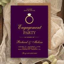 Invitación de compromiso de anillo de diamante de 