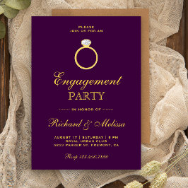 Invitación de compromiso de anillo de diamante de 
