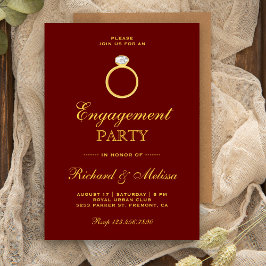 Invitación de compromiso de anillo de diamante de 