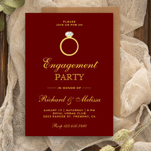 Invitación de compromiso de anillo de diamante de