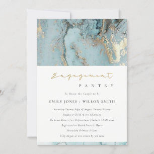 INVITACIÓN DE COMPROMISO DE AQUA DUSKY BLUE GOLD A