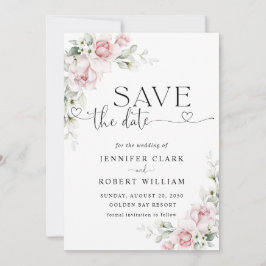 Invitación de Compromiso de Boda con Rosas Rosadas