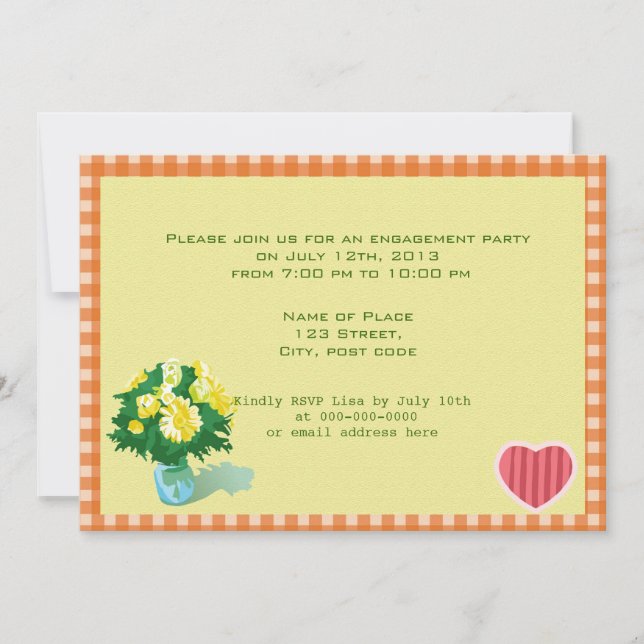 Invitación de compromiso de boda de estilo de país (Anverso)