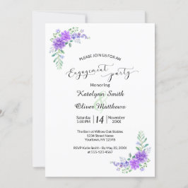 Invitación de compromiso de boda de lila lavanda