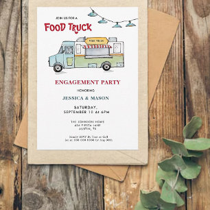Invitación de compromiso de boda en Food Truck