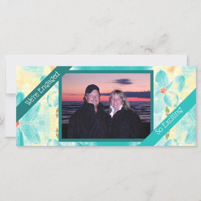 Invitación de compromiso de Boda floral de paisaje (Anverso)