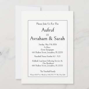 Invitación de compromiso de boda judía Aufruf, mod
