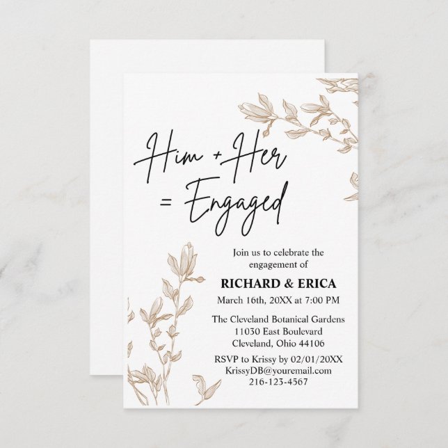 Invitación de compromiso de campos agrícolas (Anverso / Reverso)