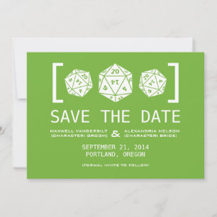 Invitación de Compromiso de Dados Verdes D20 para