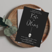 Invitación de compromiso de fiesta con calavera gó