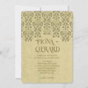Invitación de compromiso de fiesta de encaje elega