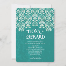Invitación de compromiso de fiesta de encaje elega