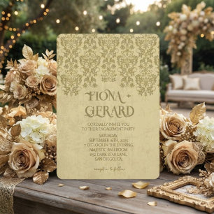 Invitación de compromiso de fiesta de encaje elega
