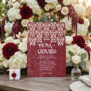 Invitación de compromiso de fiesta de encaje elega