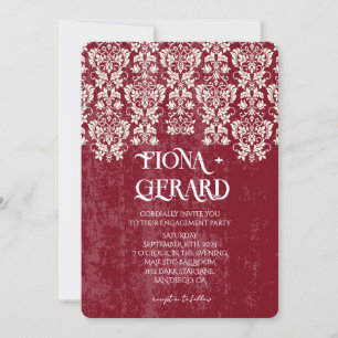 Invitación de compromiso de fiesta de encaje elega