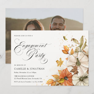 Invitación de compromiso de fiesta de otoño con ca