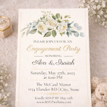 Invitación de compromiso de fiesta de romance de m