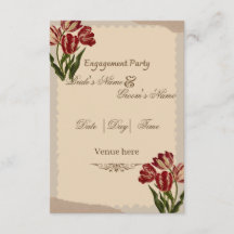 Invitación de compromiso de fiesta floral de tulip