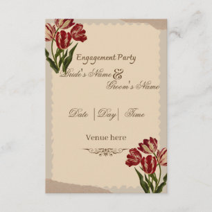 Invitación de compromiso de fiesta floral de tulip