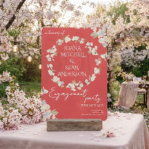Invitación de compromiso de flor de cerezo