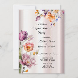 Invitación de compromiso de flores de primavera co