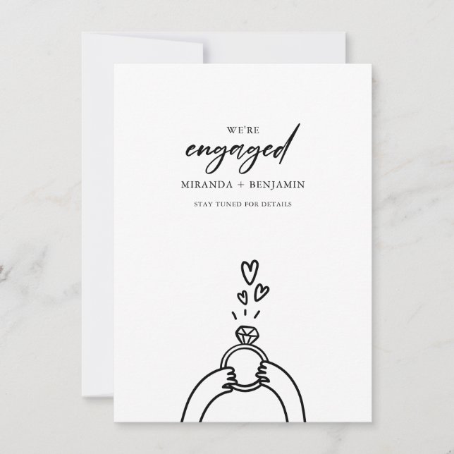 Invitación de compromiso de foto de Cute estamos c (Anverso)