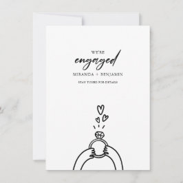 Invitación de compromiso de foto de Cute estamos c