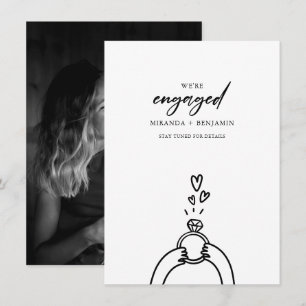 Invitación de compromiso de foto de Cute estamos c