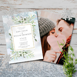 Invitación de compromiso de foto de vegetación de 