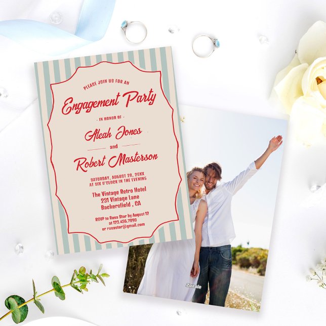 Invitación de compromiso de foto retro con escritu (Subido por el creador)