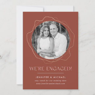 Invitación de compromiso de fotos de círculos abst