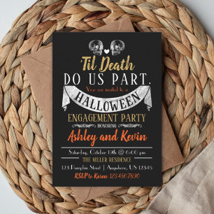 Invitación de compromiso de Halloween Calaveras