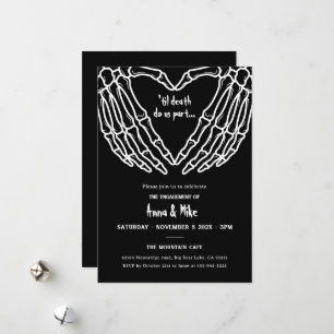 Invitación de compromiso de Halloween de esqueleto