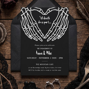 Invitación de compromiso de Halloween de esqueleto