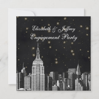 Invitación de compromiso de la silueta de NYC ESB 