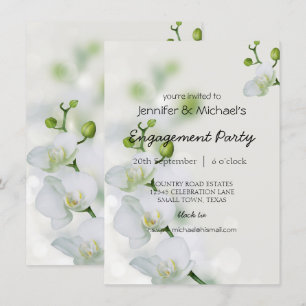 Invitación de compromiso de orquídea elegante suav