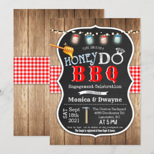 Invitación de compromiso de pareja Honey Do BBQ
