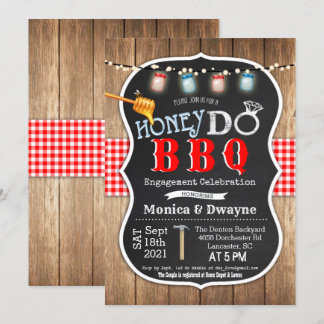 Invitación de compromiso de pareja Honey Do BBQ