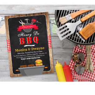 Invitación de compromiso de pareja Honey Do BBQ