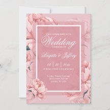 Invitación de compromiso de peones rosados