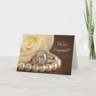Invitación de compromiso de Rosa de anillo de diam