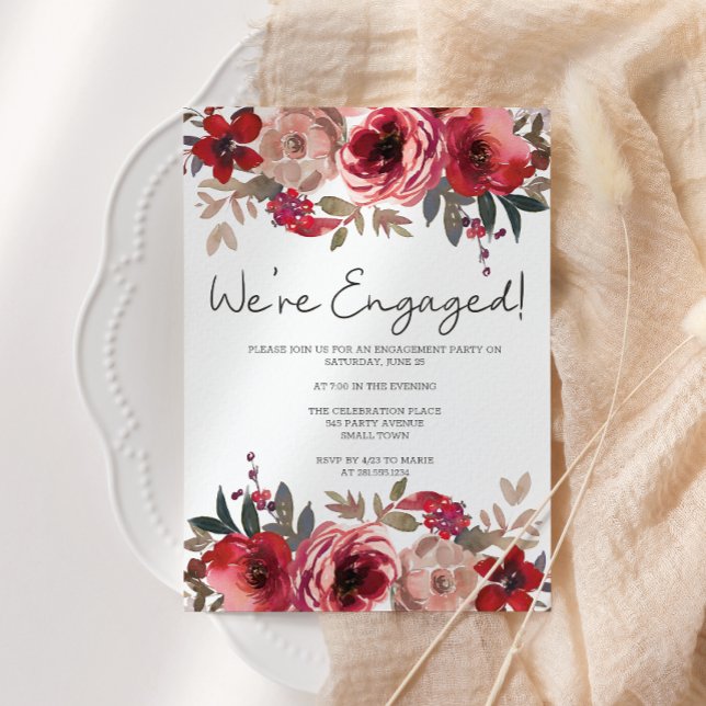 Invitación de compromiso de rosas florales con rub (Subido por el creador)